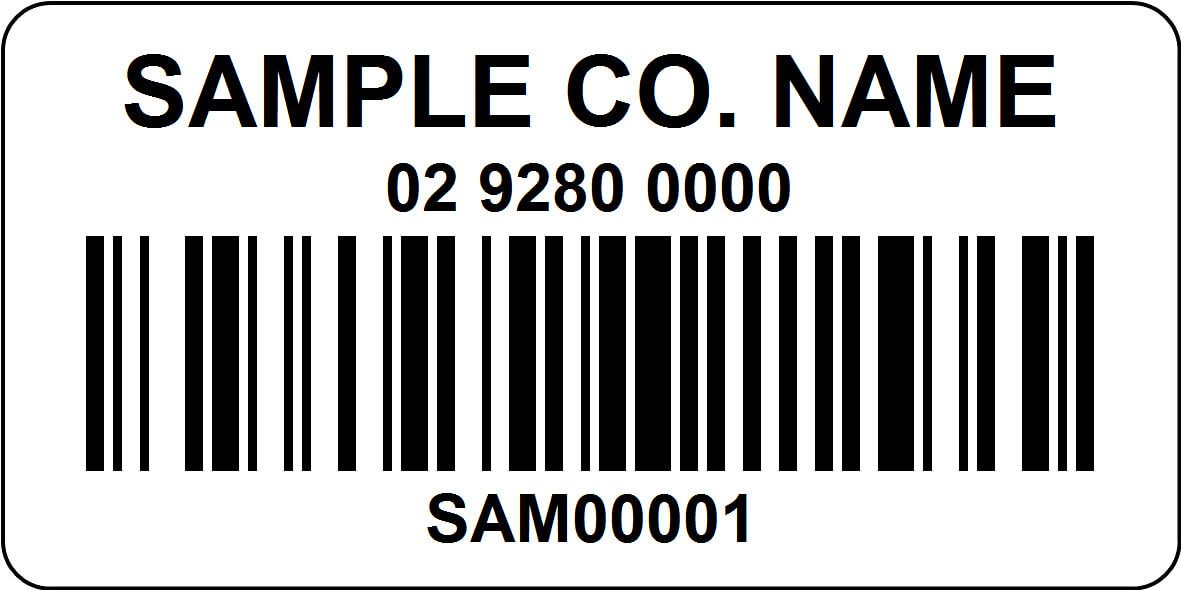 Asset Barcode Label - 50x25mm